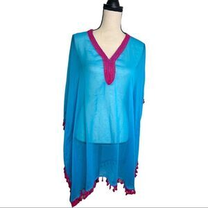 ⭐️ 3/$25 ANA & KATE Blue and Pink Beach Coverup. One size fits most